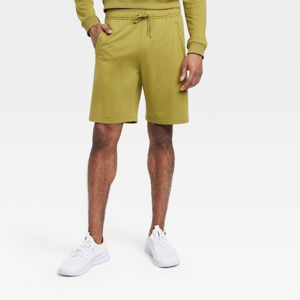 All in Motion‎ Men's Soft Gym Shorts 9", Olive, Size S, NWT